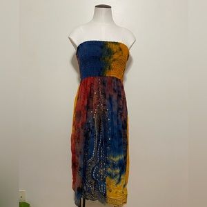 Cassee’s Tie Dye Starpless Dress with Shirred Top